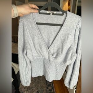 Madewell blue bubble sleeve sweater